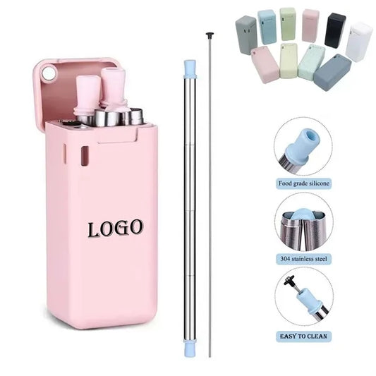 Travel Collapsible Straw With Case