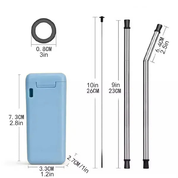 Travel Collapsible Straw With Case