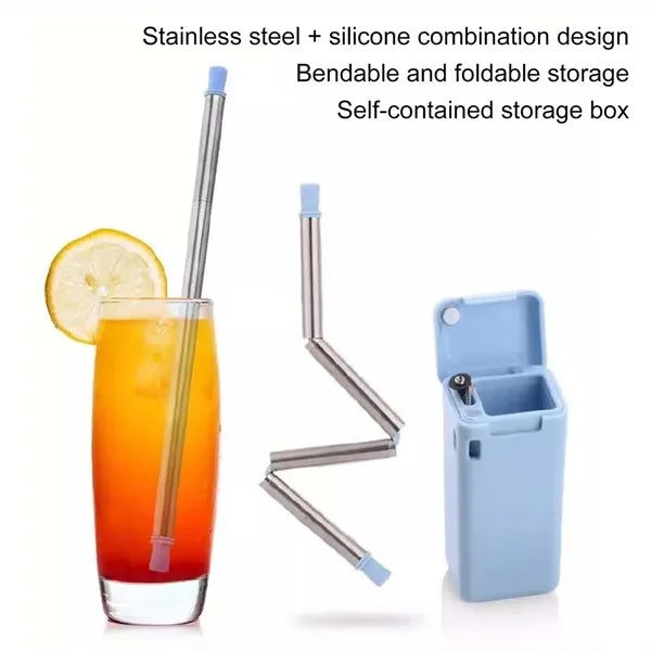 Travel Collapsible Straw With Case
