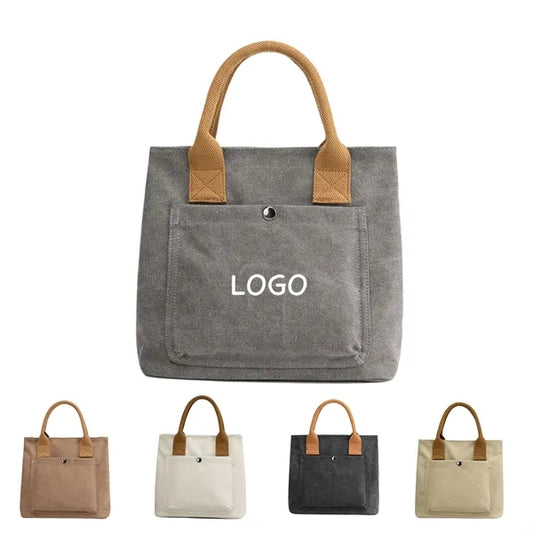Canvas Mini Tote Bags With Zipper