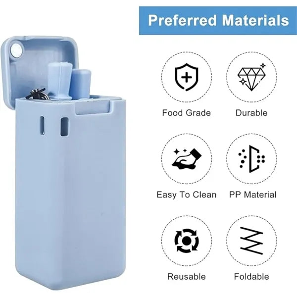 Collapsible Stainless Steel Straws With Silicone Tips