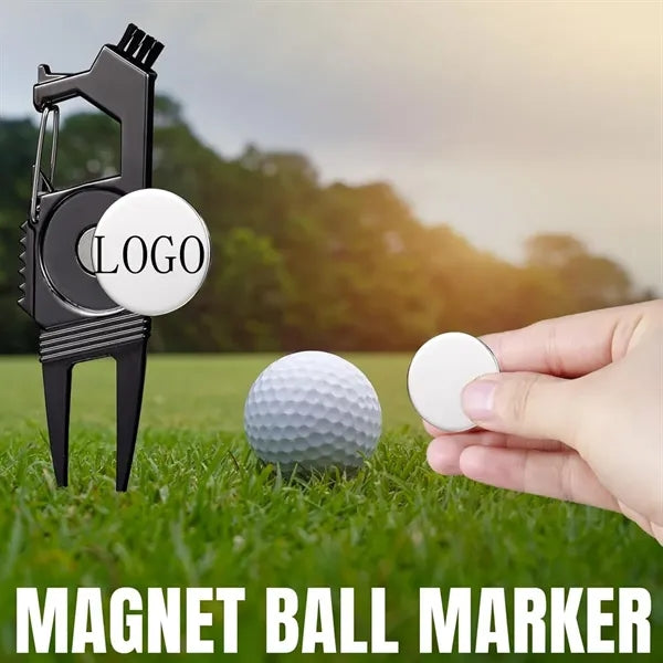 Metal Golf Divot with Brush and Ball Marker Customize