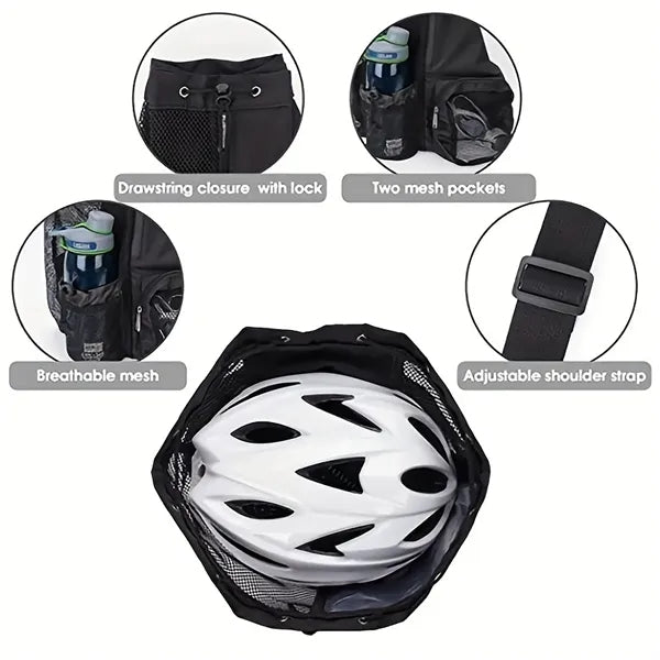 Mesh Drawstring Backpack with Wet Pocket