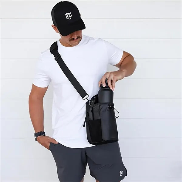 Gym Magnetic Water Bottle Bag with Shoulder Strap
