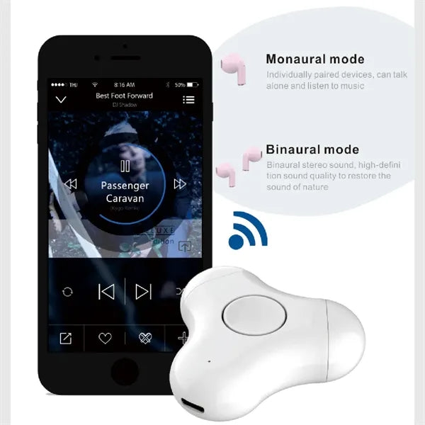 True Wireless Bluetooth Earbuds with Spinner Case