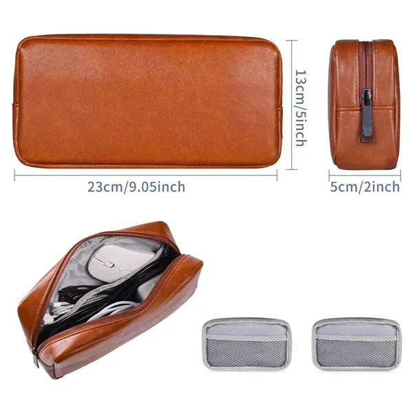 PU Leather Large Capacity Pencil Bag Case Organizer Pouch