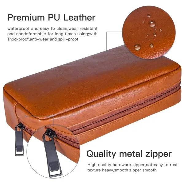 PU Leather Large Capacity Pencil Bag Case Organizer Pouch