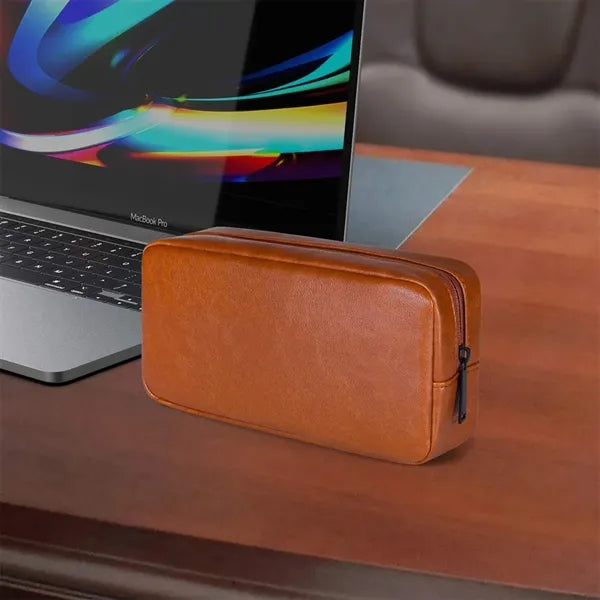 PU Leather Large Capacity Pencil Bag Case Organizer Pouch
