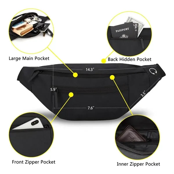 Crossbody Fanny Pack Pouch Waist Sling Bag Adjustable Straps