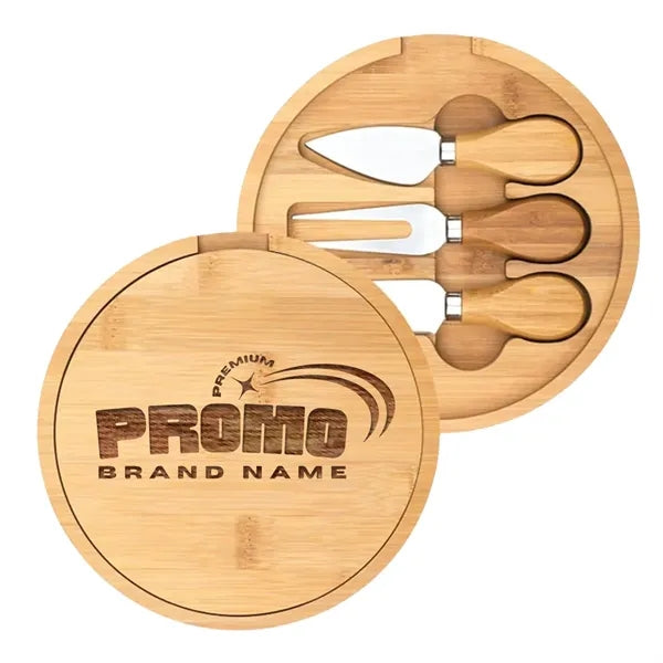 Mini Cheese Cutting Board Knife Set Wood Platter Portable