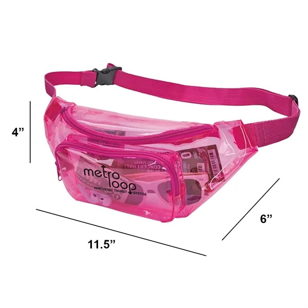 Clear PVC Fanny Pack Sling Waist Bag Clear Stadium Approved