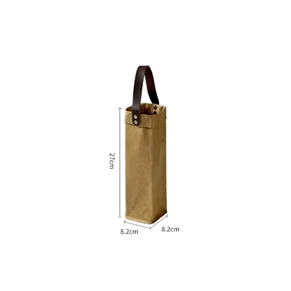 Washed Kraft Paper Wine Tote Bag