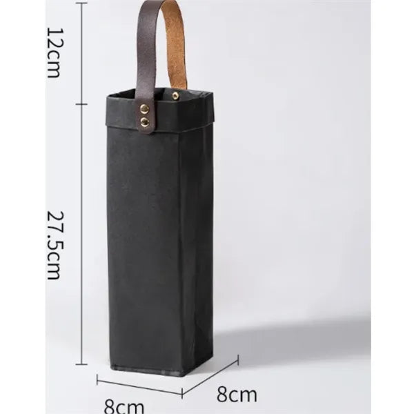 Washed Kraft Paper Wine Tote Bag
