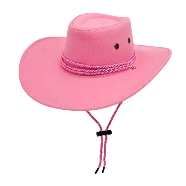 Western Cowboy Hat with Wide Brim Suede Casual Sun Cap Retro