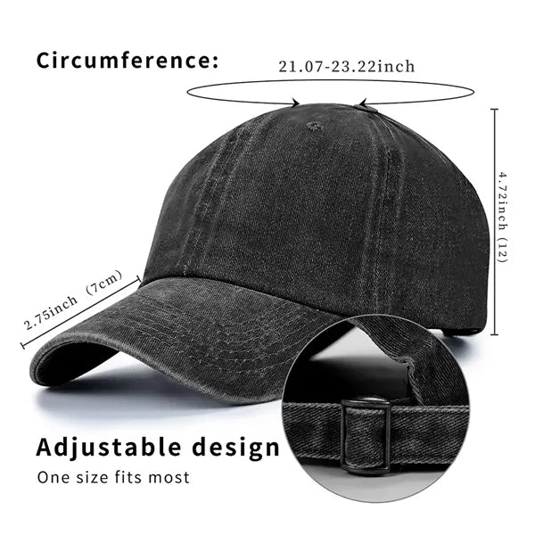 Vintage Washed Baseball Cap Custom Logo Adjustable Hat