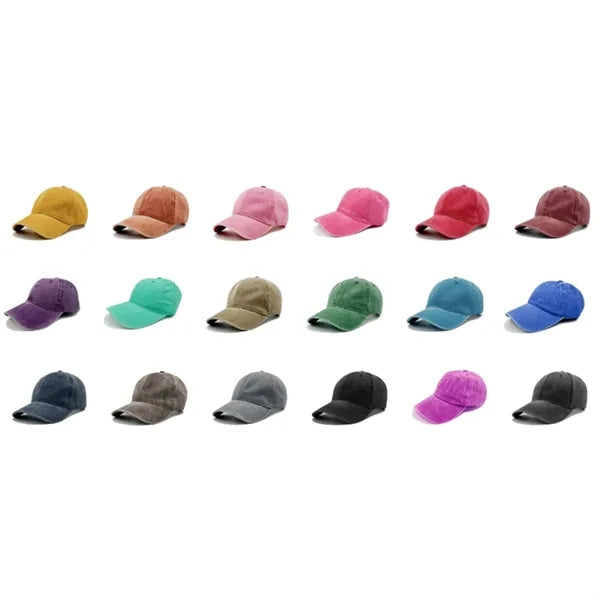 Vintage Washed Baseball Cap Custom Logo Adjustable Hat