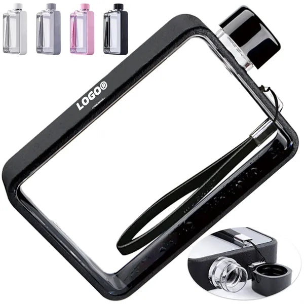 Portable Flat Square Plastic Water Bottle for Gym Sports
