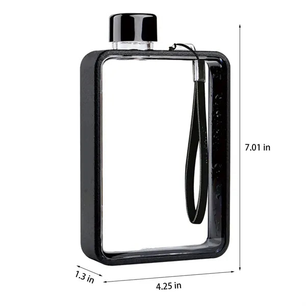 Portable Flat Square Plastic Water Bottle for Gym Sports