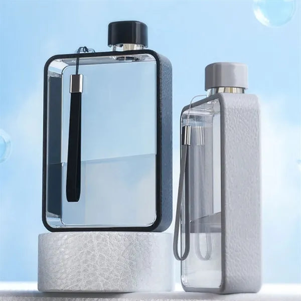 Portable Flat Square Plastic Water Bottle for Gym Sports