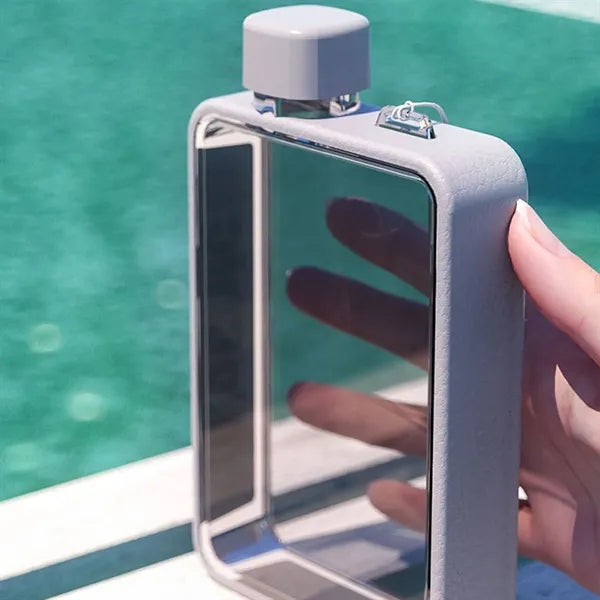 Portable Flat Square Plastic Water Bottle for Gym Sports