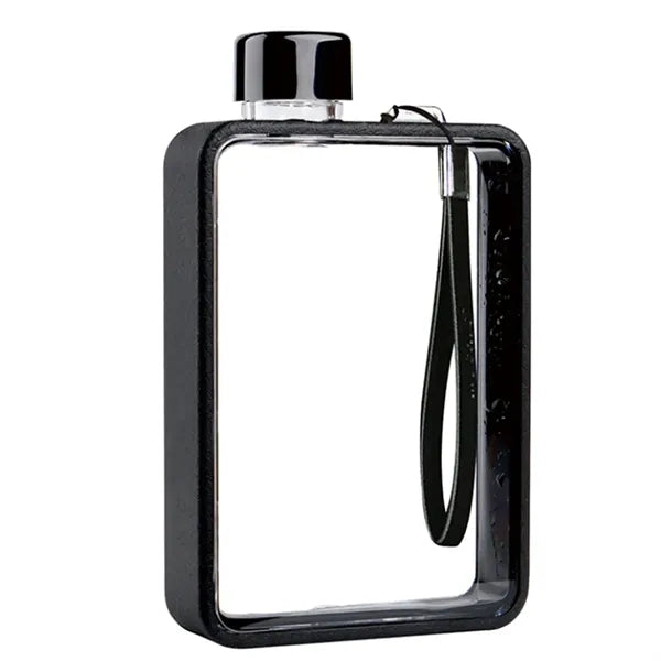 Portable Flat Square Plastic Water Bottle for Gym Sports