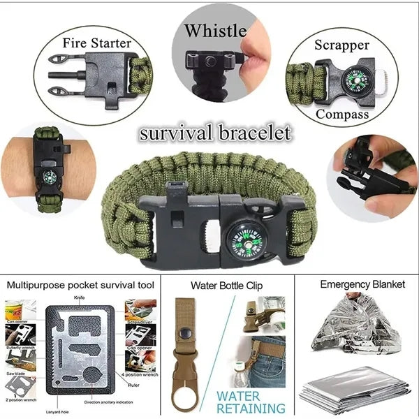 12 in1 Professional Emergency Survival Kit Equipment Gear