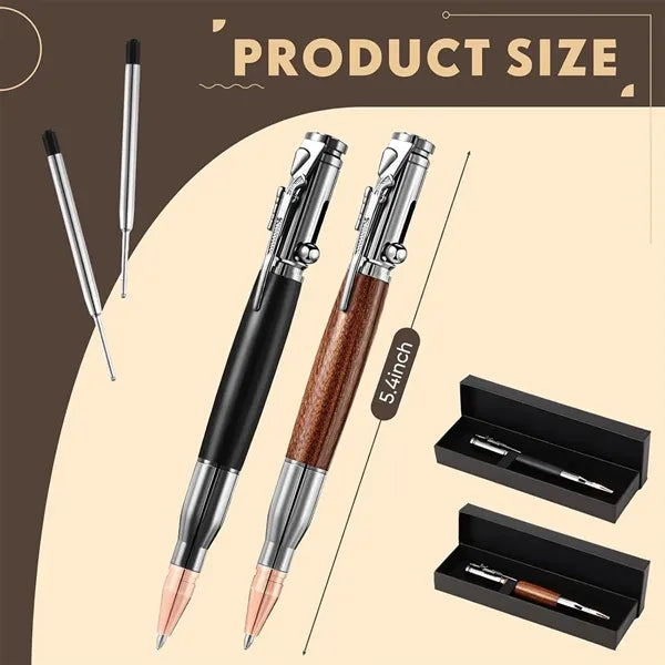 Bolt Action Tactical Metal Pen with Refill & Gift Box