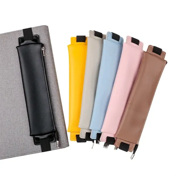 PU Leather Pen Pouch with Adjustable Elastic Band