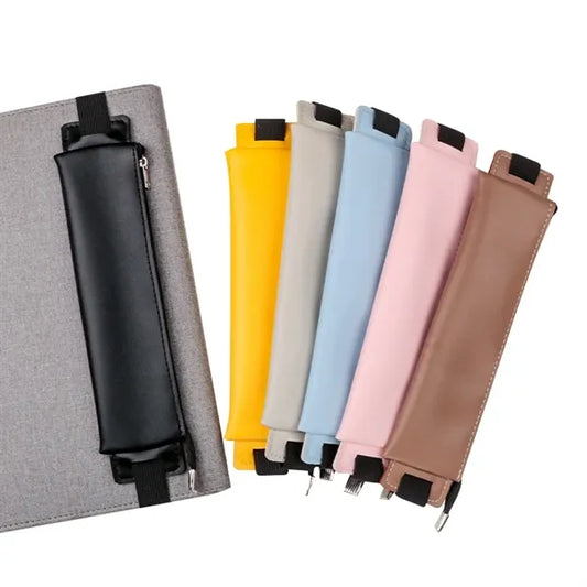 PU Leather Pen Pouch with Adjustable Elastic Band