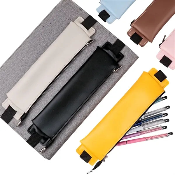 PU Leather Pen Pouch with Adjustable Elastic Band