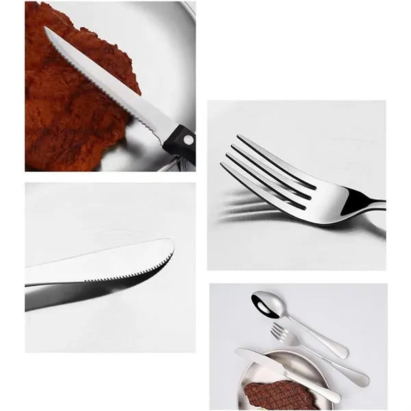 Portable Camping Cutlery Set with Stainless Steel Utensils