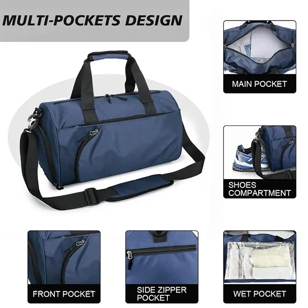Multi-Compartment Gym Duffel Bag with Shoulder Strap Workout