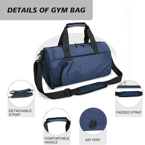 Multi-Compartment Gym Duffel Bag with Shoulder Strap Workout