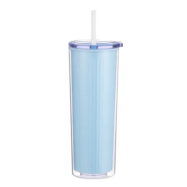 Double Plastic Straw Cup