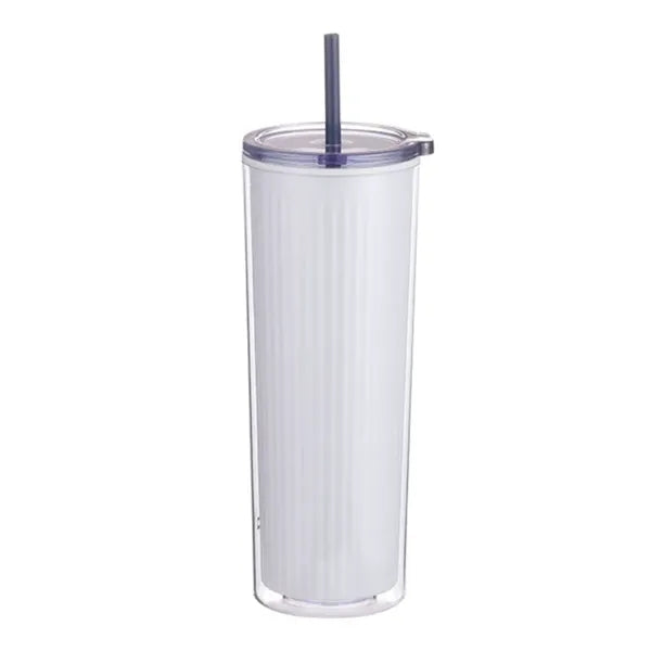 Double Plastic Straw Cup