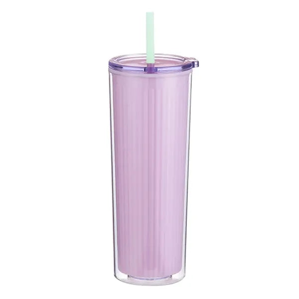 Double Plastic Straw Cup
