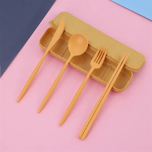 Eco-Friendly Wheat Straw Cutlery Set for Lunch Box & Travel