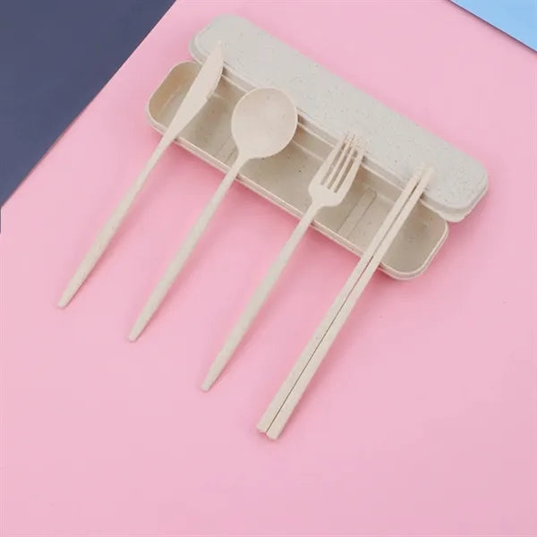 Eco-Friendly Wheat Straw Cutlery Set for Lunch Box & Travel
