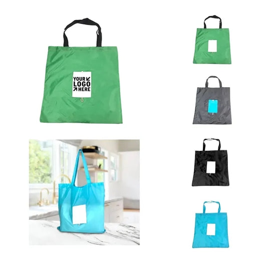 Creative Foldable Tote Bag w/ PU Patch & Button Closure