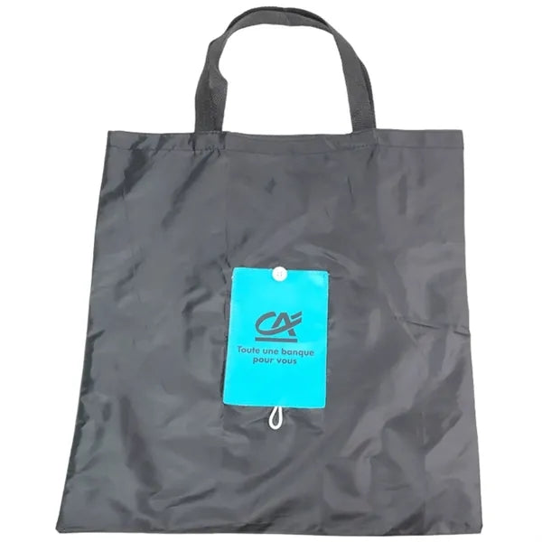 Creative Foldable Tote Bag w/ PU Patch & Button Closure