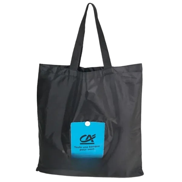 Creative Foldable Tote Bag w/ PU Patch & Button Closure