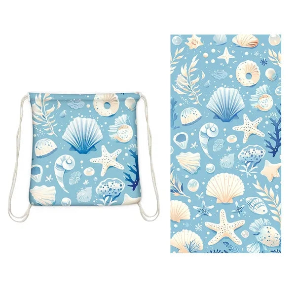 Portable 2-In-1 Microfiber Beach Towel Bag Can Be Customized