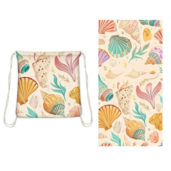 Portable 2-In-1 Microfiber Beach Towel Bag Can Be Customized