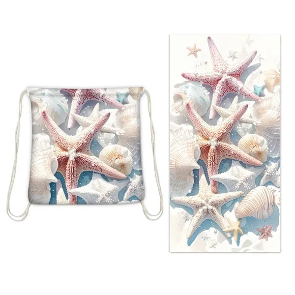 Portable 2-In-1 Microfiber Beach Towel Bag Can Be Customized
