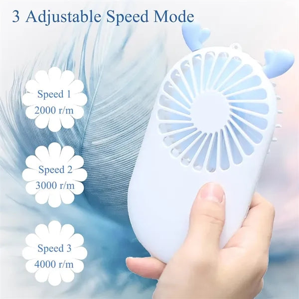 USB Rechargeable Pocket Fan with Base
