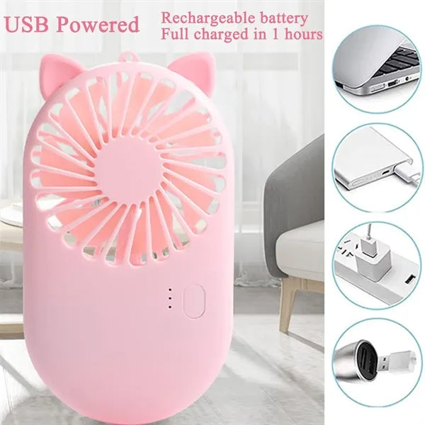USB Rechargeable Pocket Fan with Base