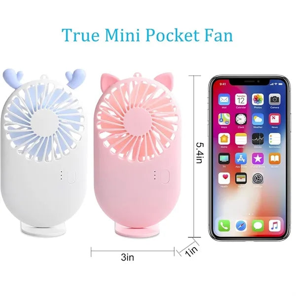 USB Rechargeable Pocket Fan with Base
