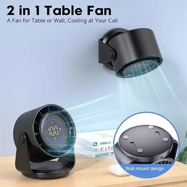 Digital Display Rechargeable Table Fan