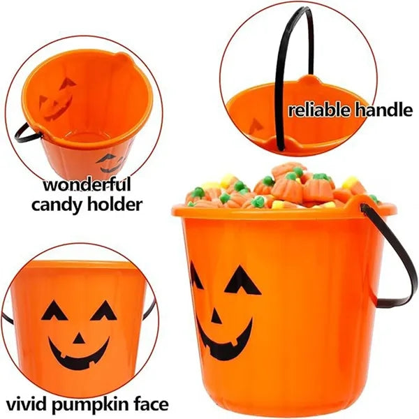 Halloween Trick or Treat Bucket Jack O Lantern Candy Basket