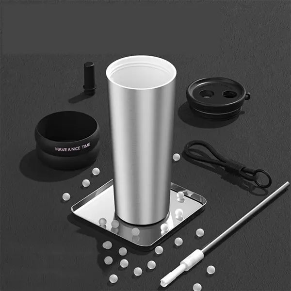 24OZ Large Ceramic Lined Car Tumbler With Straw